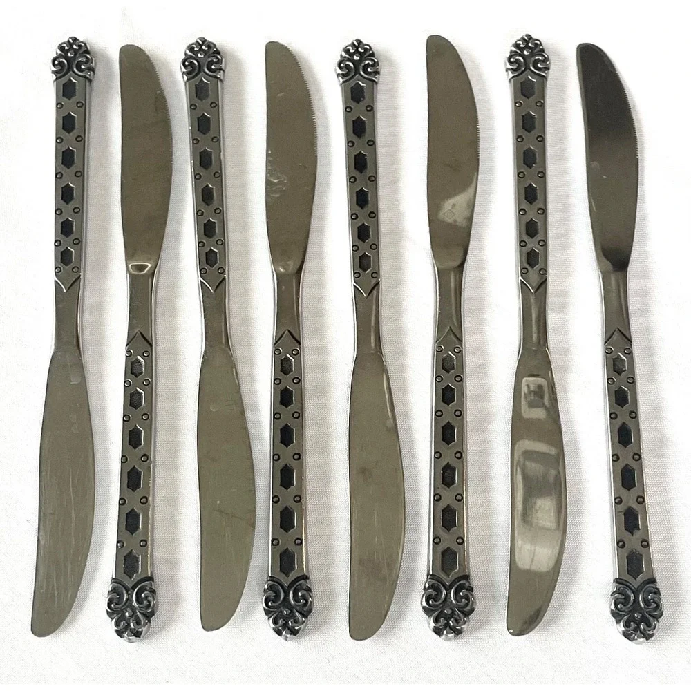 Oneida Northland San Francisco Stainless Flatware Set 59 Pc Japan Black